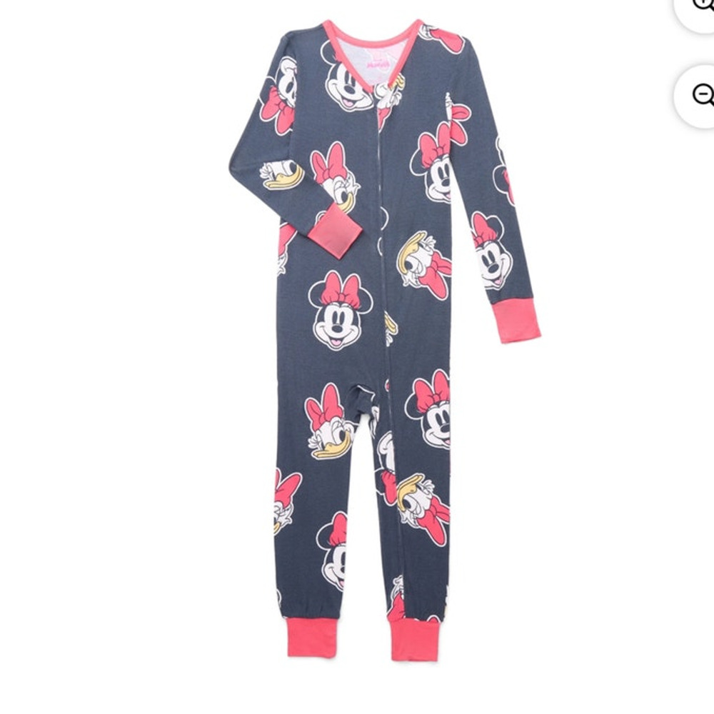 Minnie Mouse Toddler Girls'‎ One-Piece Sleeper Gray and Pink Size 4T NWT